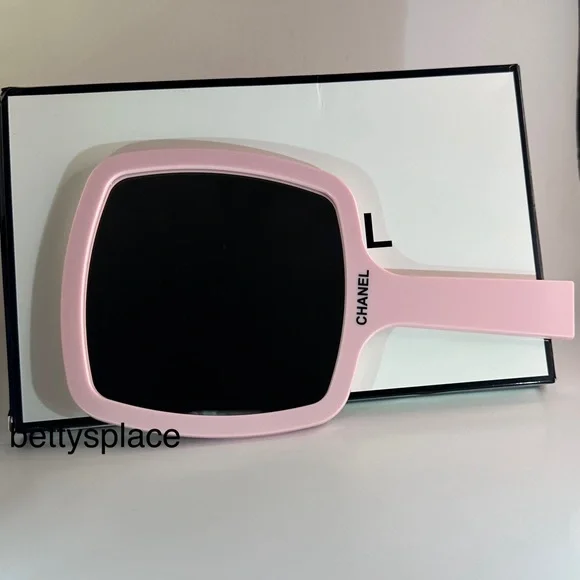 CHANEL Pink Handheld Mirror in Pink